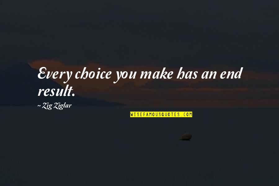 End Result Quotes By Zig Ziglar: Every choice you make has an end result.