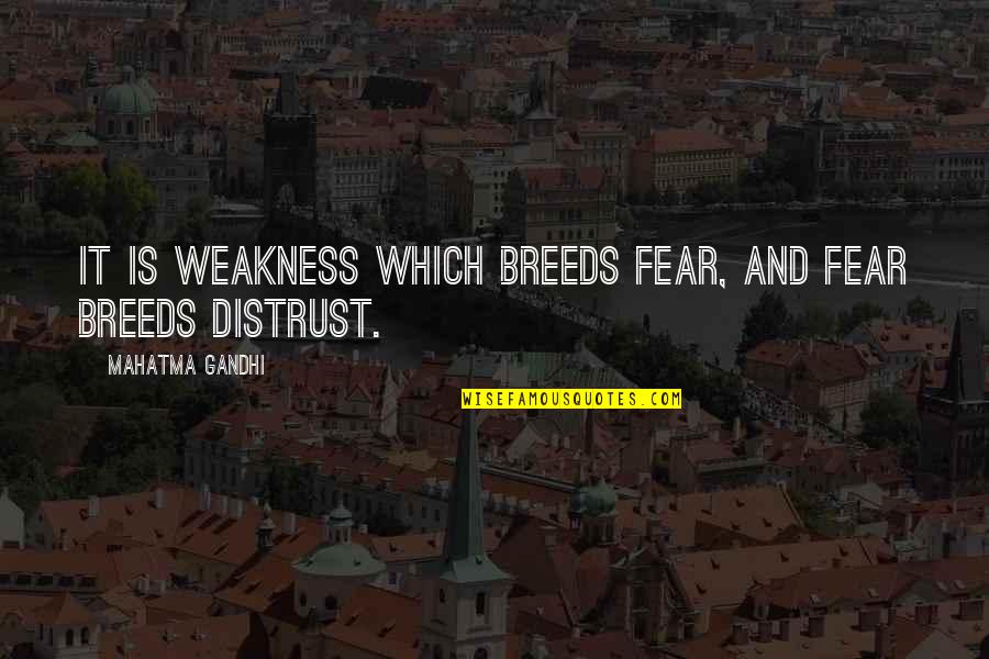 End Results Quotes By Mahatma Gandhi: It is weakness which breeds fear, and fear