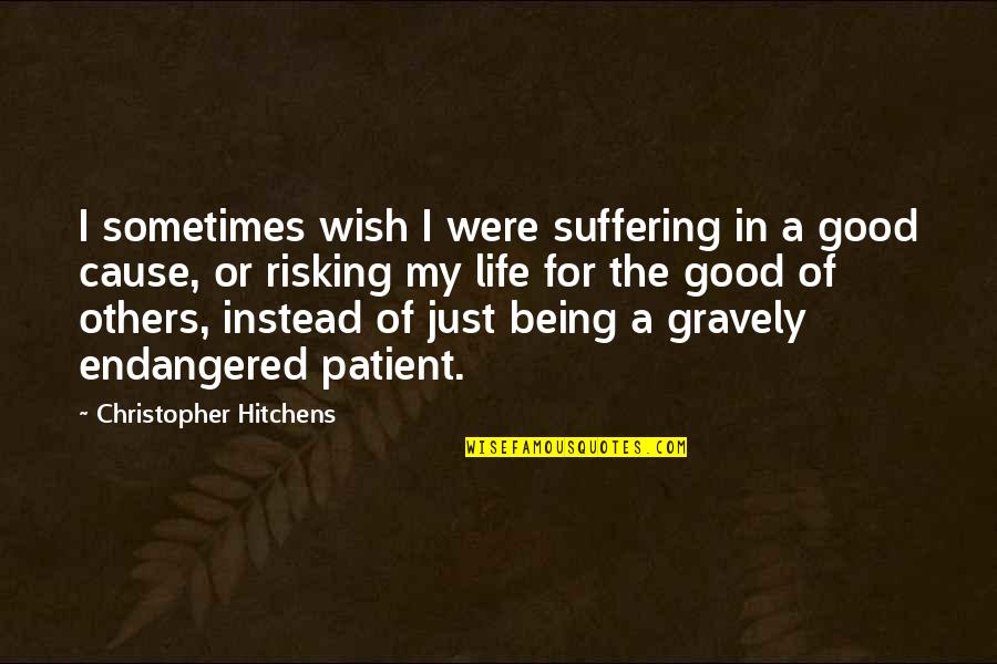 Endangered Quotes By Christopher Hitchens: I sometimes wish I were suffering in a