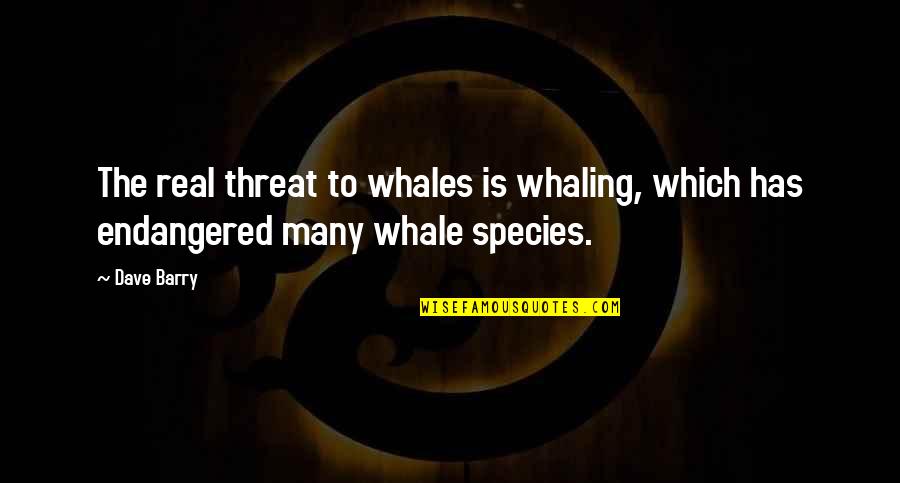 Endangered Quotes By Dave Barry: The real threat to whales is whaling, which