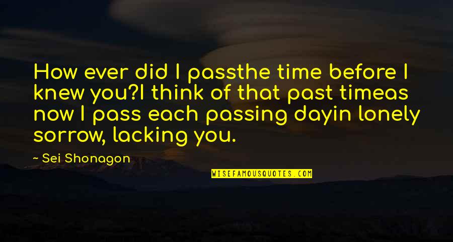 Endearing Spanish Quotes By Sei Shonagon: How ever did I passthe time before I