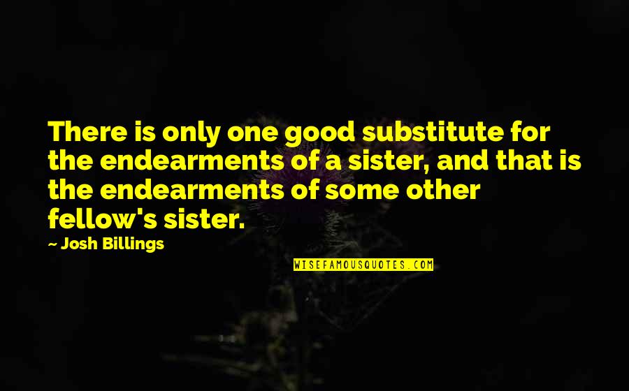 Endearments Quotes By Josh Billings: There is only one good substitute for the