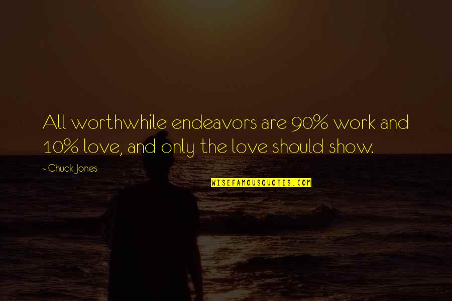 Endeavors Quotes By Chuck Jones: All worthwhile endeavors are 90% work and 10%
