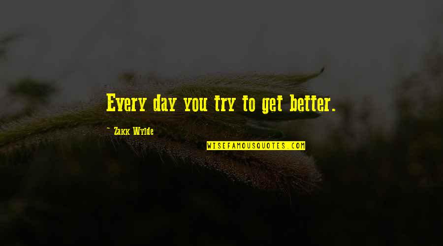 Ended Marriage Quotes By Zakk Wylde: Every day you try to get better.