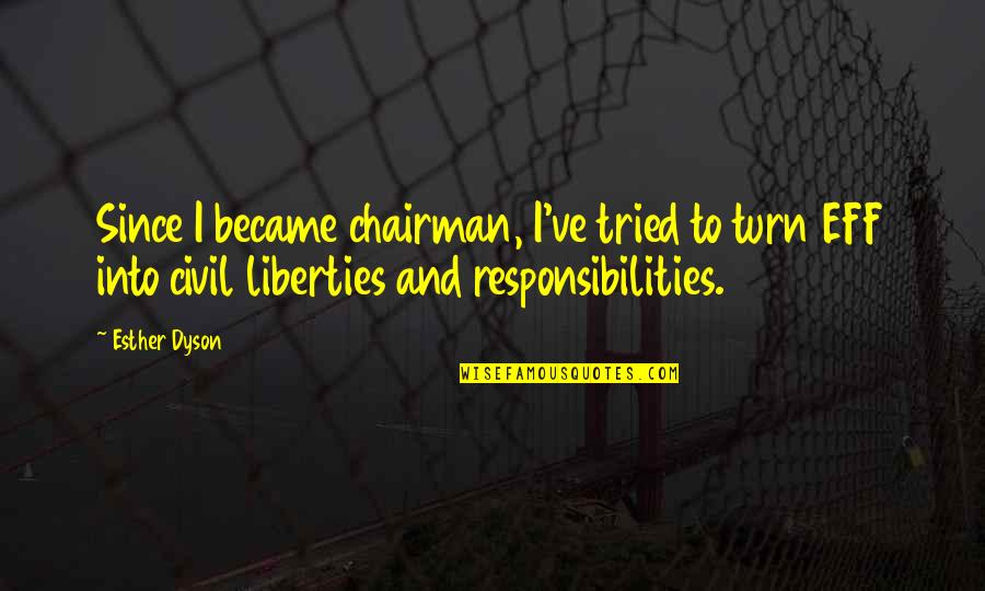 Endela Quotes By Esther Dyson: Since I became chairman, I've tried to turn Endela Quotes By Esther Dyson: Since I became chairman, I've tried to turn