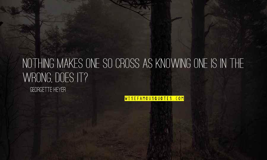 Ending Gun Violence Quotes By Georgette Heyer: Nothing makes one so cross as knowing one