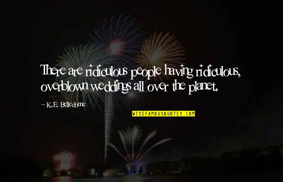 Ending Poverty Quotes By K.E. Belledonne: There are ridiculous people having ridiculous, overblown weddings