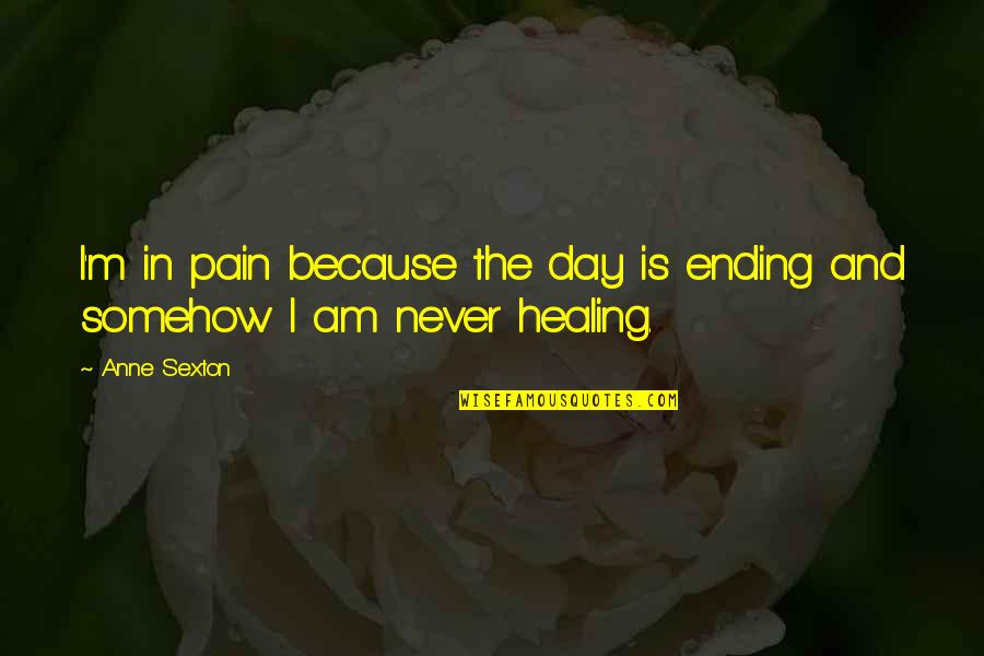Ending The Day Quotes By Anne Sexton: I'm in pain because the day is ending