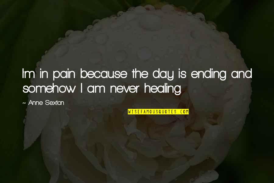 Ending The Pain Quotes By Anne Sexton: I'm in pain because the day is ending