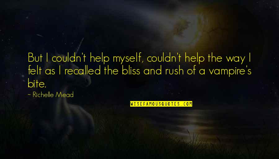 Endlesly Quotes By Richelle Mead: But I couldn't help myself, couldn't help the
