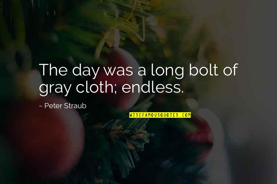 Endless Day Quotes By Peter Straub: The day was a long bolt of gray