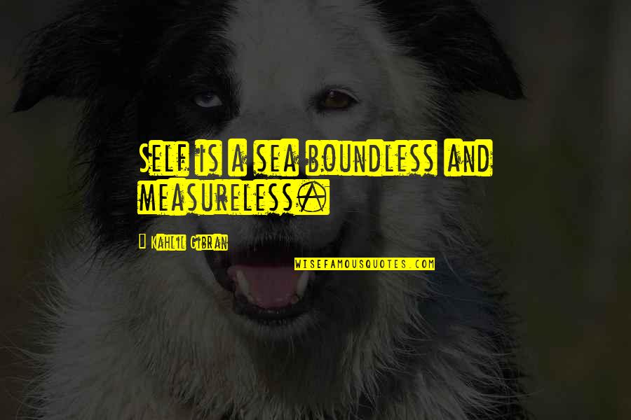 Endless Sea Quotes By Kahlil Gibran: Self is a sea boundless and measureless.