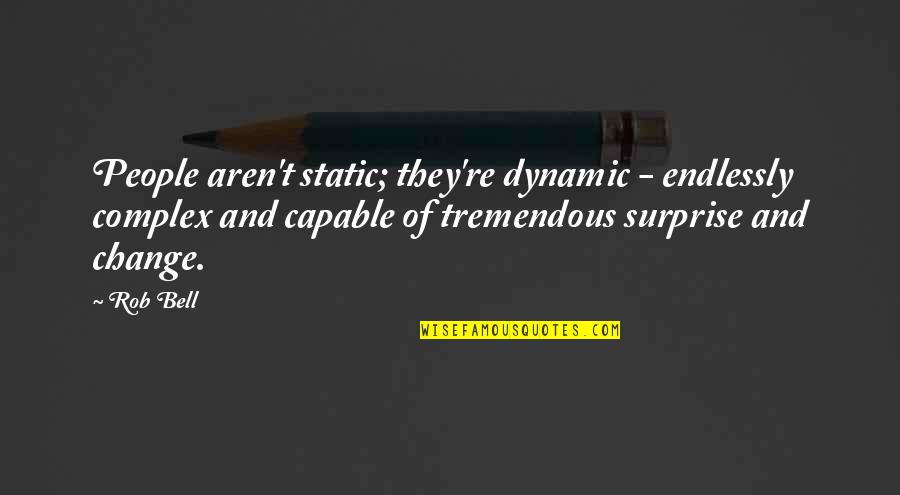 Endlessly Quotes By Rob Bell: People aren't static; they're dynamic - endlessly complex