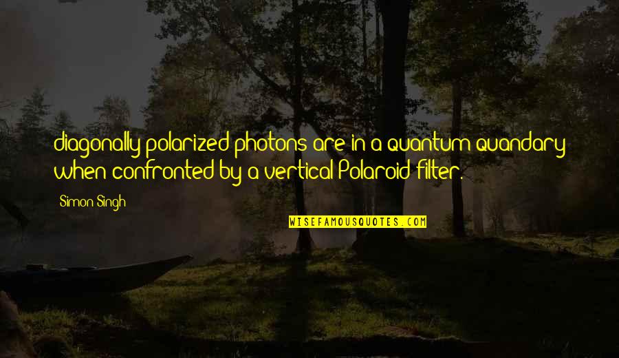 Endlich Translation Quotes By Simon Singh: diagonally polarized photons are in a quantum quandary Endlich Translation Quotes By Simon Singh: diagonally polarized photons are in a quantum quandary