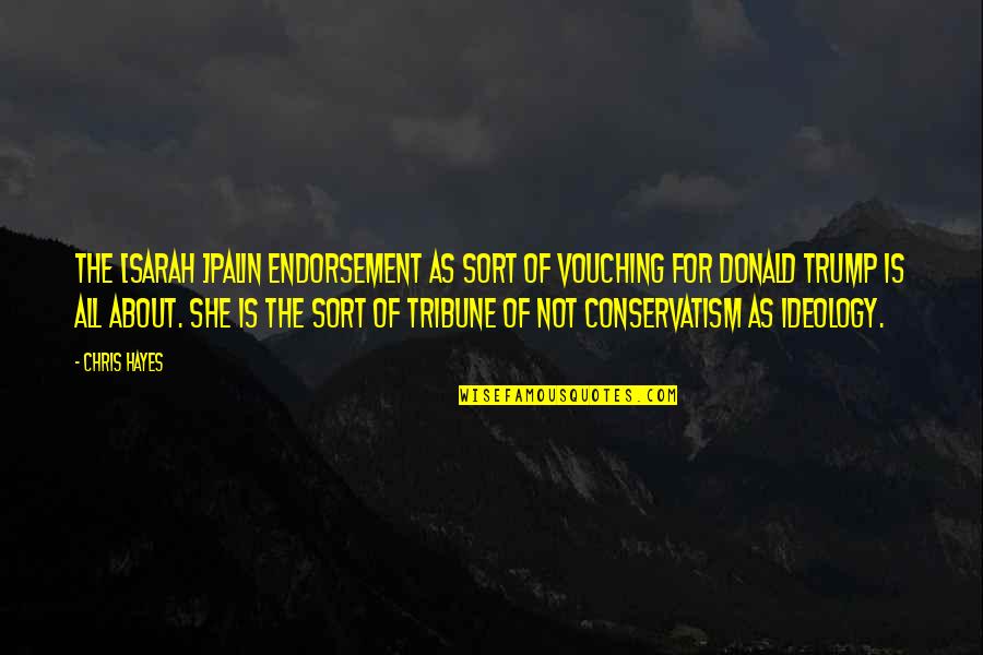 Endorsements Quotes By Chris Hayes: The [Sarah ]Palin endorsement as sort of vouching