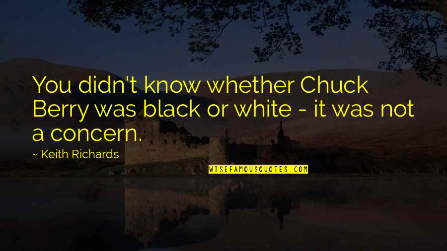 Endrra Ime Quotes By Keith Richards: You didn't know whether Chuck Berry was black