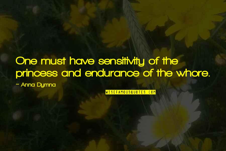 Endurance In Life Quotes By Anna Dymna: One must have sensitivity of the princess and