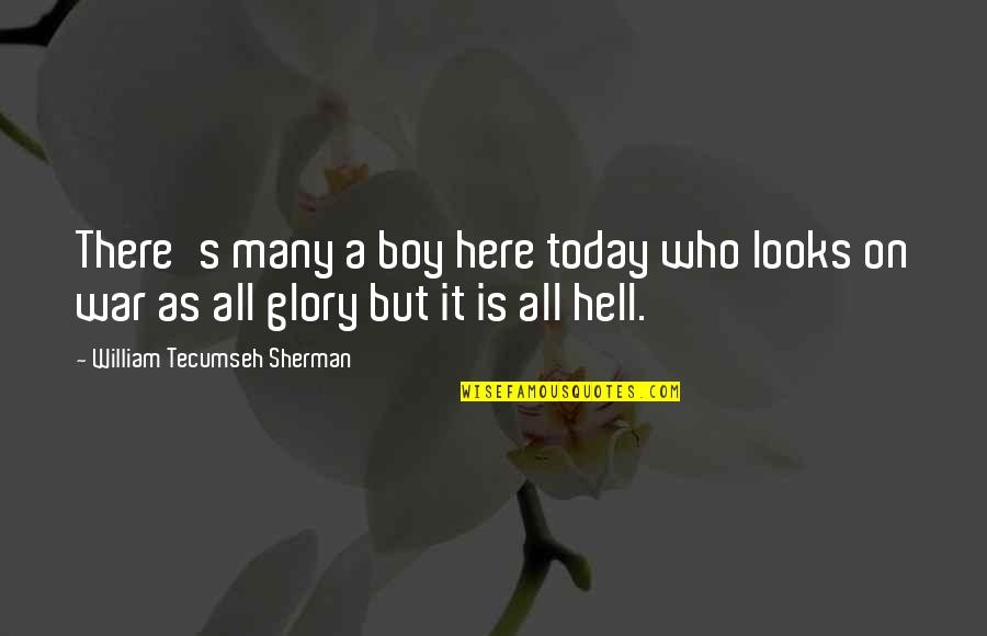 Ened Quotes By William Tecumseh Sherman: There's many a boy here today who looks