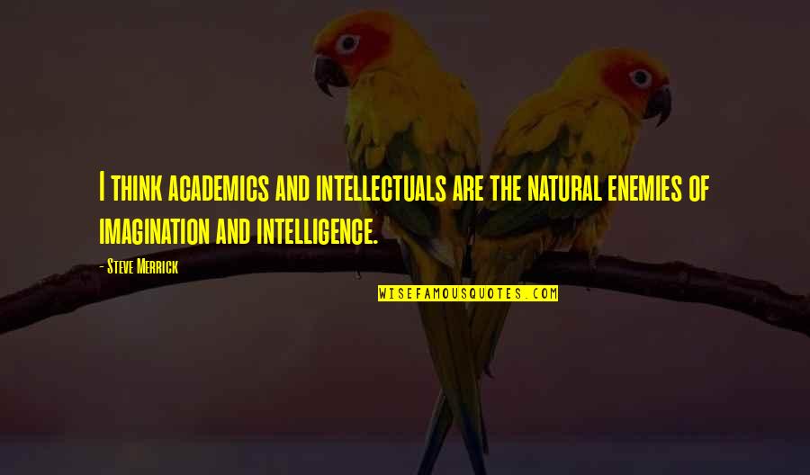 Enemy And Trust Quotes By Steve Merrick: I think academics and intellectuals are the natural