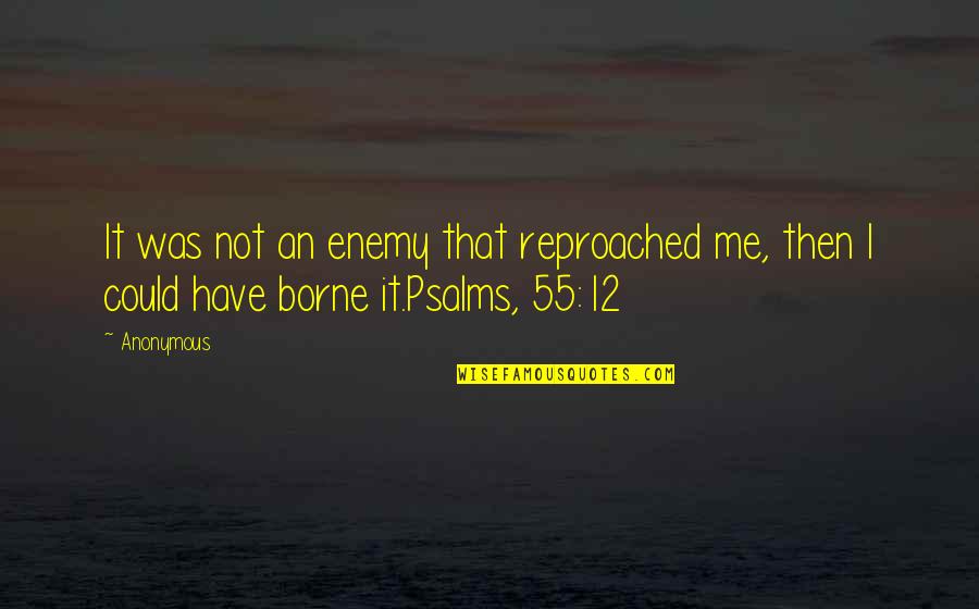 Enemy In Bible Quotes By Anonymous: It was not an enemy that reproached me,