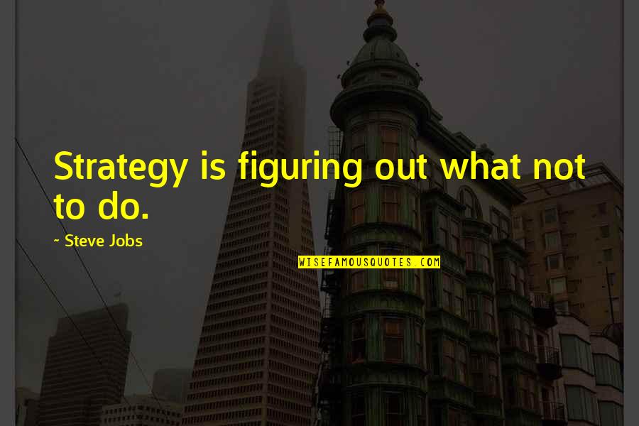 Energetski Napitci Quotes By Steve Jobs: Strategy is figuring out what not to do.
