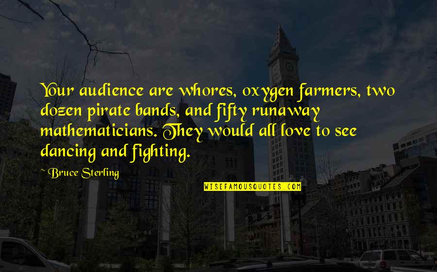 Energijos Quotes By Bruce Sterling: Your audience are whores, oxygen farmers, two dozen