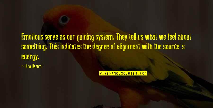 Energy Alignment Quotes By Hina Hashmi: Emotions serve as our guiding system. They tell