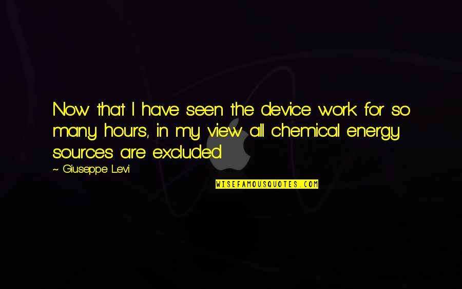 Energy At Work Quotes By Giuseppe Levi: Now that I have seen the device work