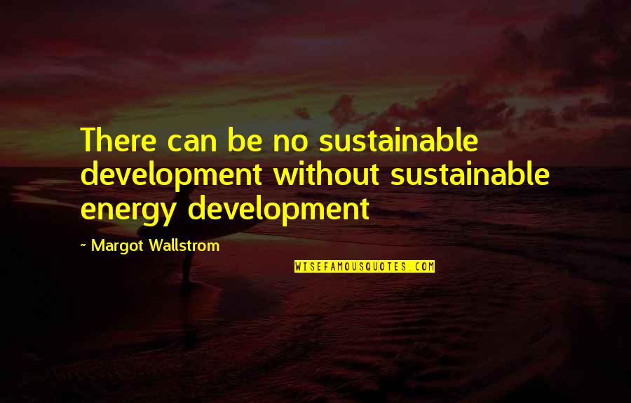 Energy Of The Future Quotes By Margot Wallstrom: There can be no sustainable development without sustainable
