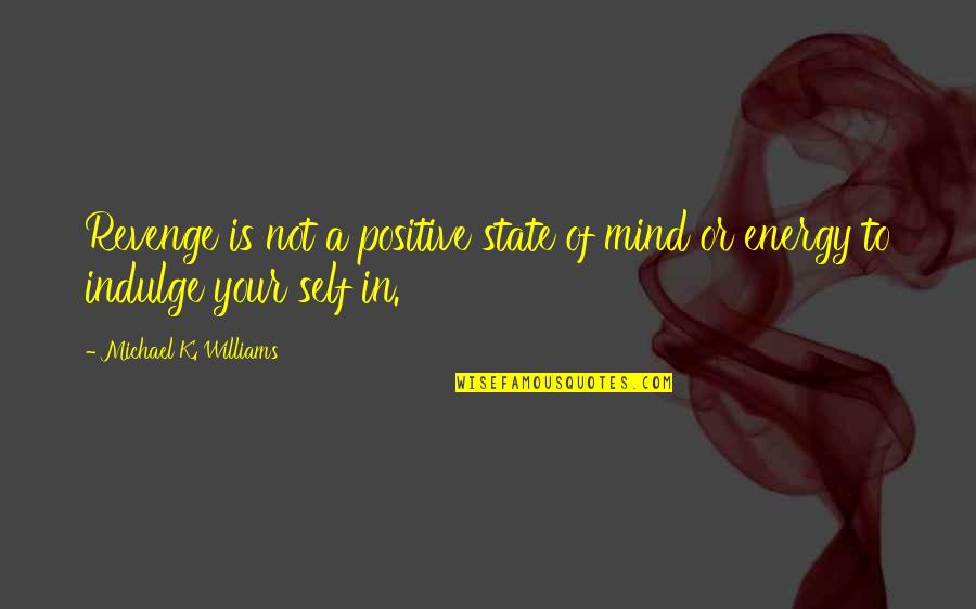 Energy Positive Quotes By Michael K. Williams: Revenge is not a positive state of mind