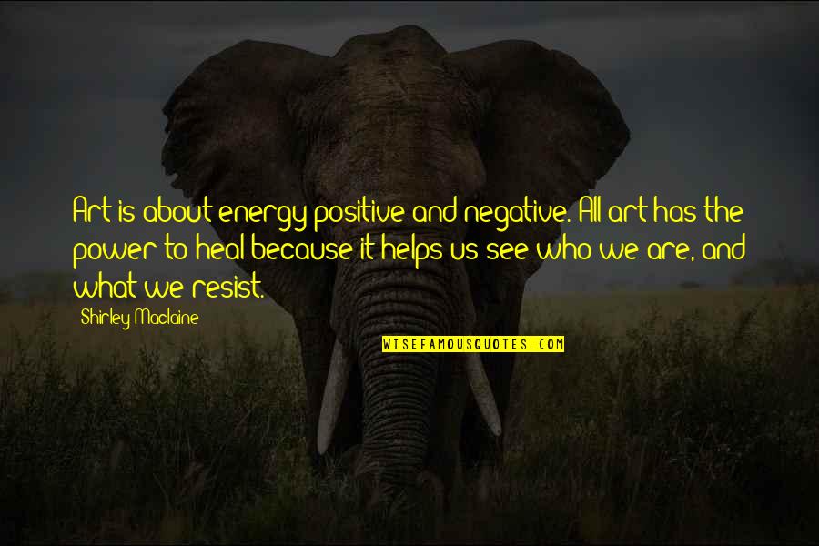 Energy Positive Quotes By Shirley Maclaine: Art is about energy positive and negative. All