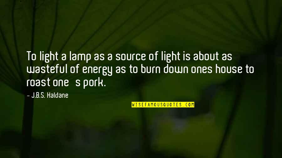 Energy Source Quotes By J.B.S. Haldane: To light a lamp as a source of