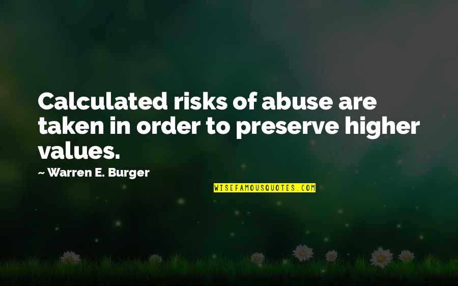 Enfadados In English Quotes By Warren E. Burger: Calculated risks of abuse are taken in order Enfadados In English Quotes By Warren E. Burger: Calculated risks of abuse are taken in order