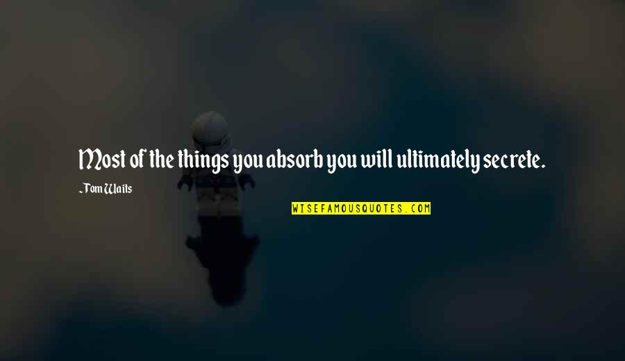 Enfatizar Dicionario Quotes By Tom Waits: Most of the things you absorb you will