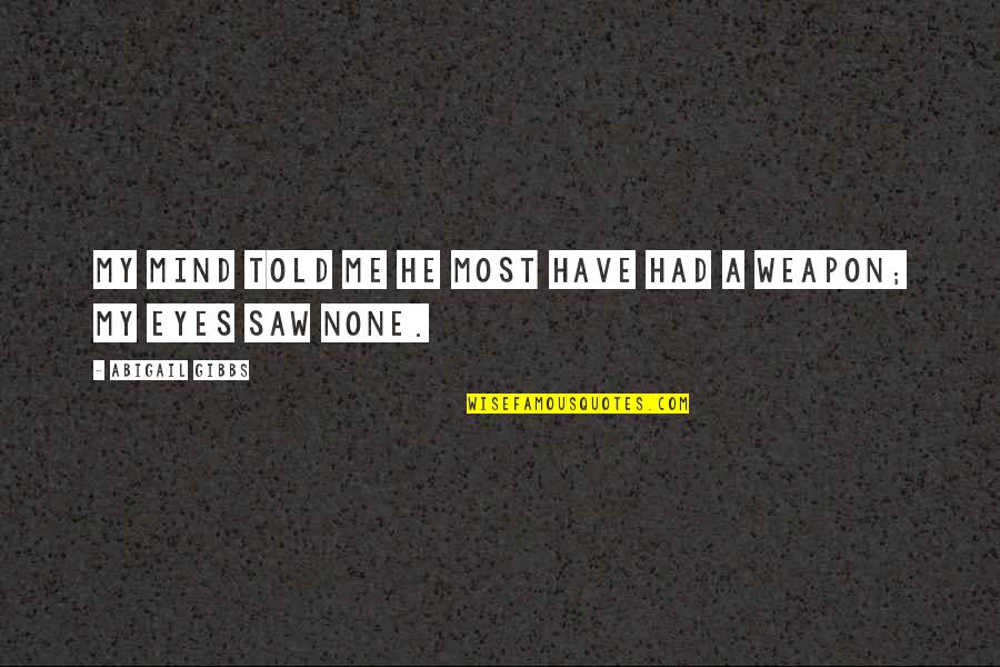 Enfatizar Quotes By Abigail Gibbs: My mind told me he most have had