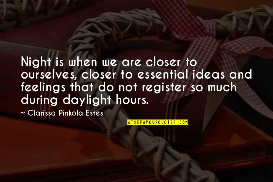 Enfeebled Quotes By Clarissa Pinkola Estes: Night is when we are closer to ourselves,