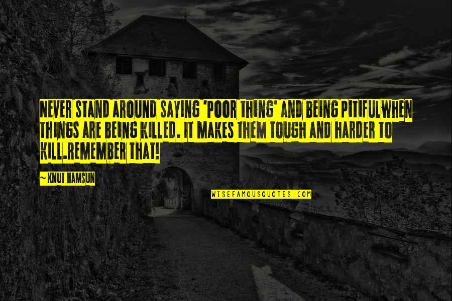 Enfoir S Quotes By Knut Hamsun: Never stand around saying 'Poor thing' and being Enfoir S Quotes By Knut Hamsun: Never stand around saying 'Poor thing' and being
