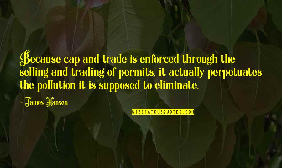 Enforced Quotes By James Hansen: Because cap and trade is enforced through the