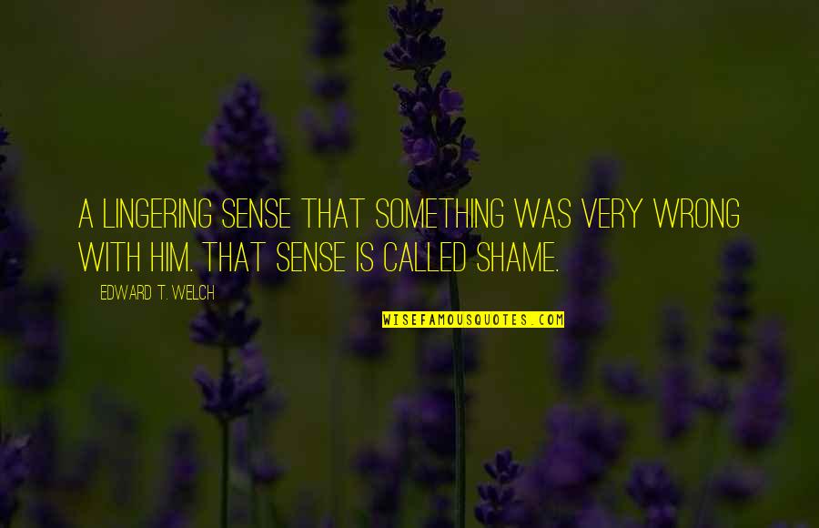 Enfrascado Quotes By Edward T. Welch: A lingering sense that something was very wrong Enfrascado Quotes By Edward T. Welch: A lingering sense that something was very wrong