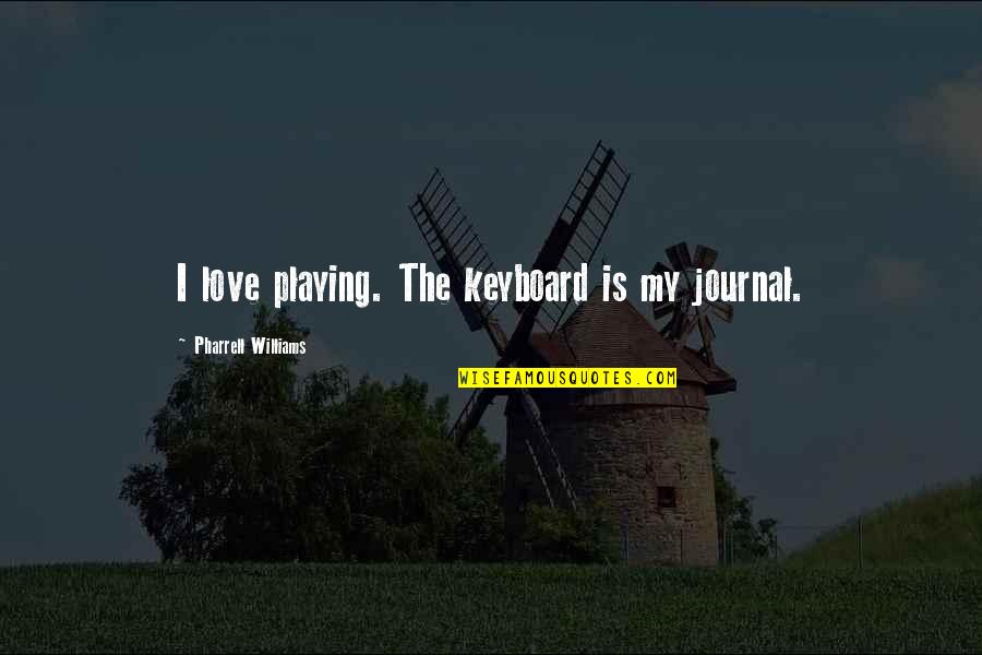Enfrentamos Sinonimos Quotes By Pharrell Williams: I love playing. The keyboard is my journal.