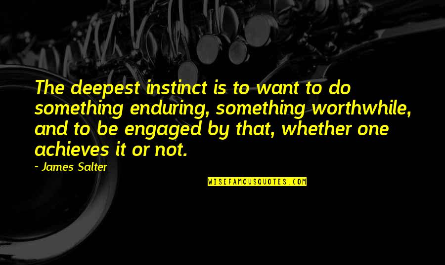 Engaged Quotes By James Salter: The deepest instinct is to want to do