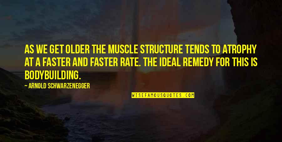 Engaging God's World Quotes By Arnold Schwarzenegger: As we get older the muscle structure tends