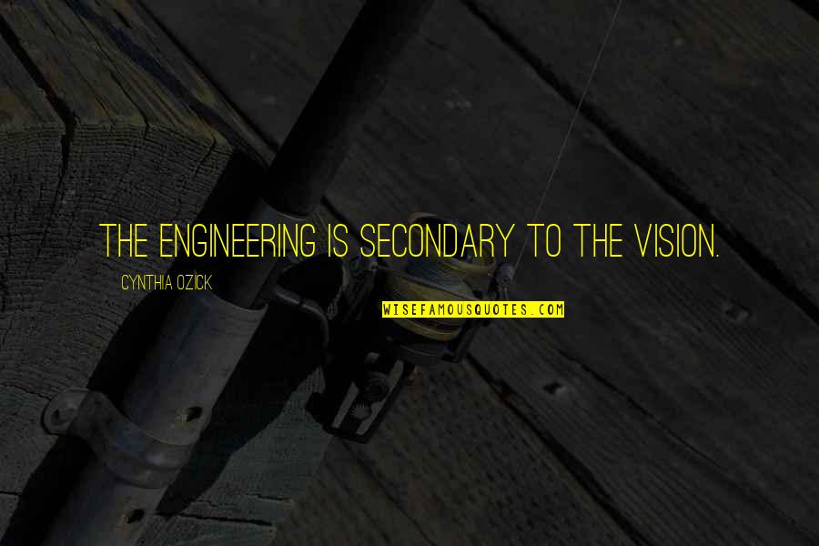 Engelsk Dansk Quotes By Cynthia Ozick: The engineering is secondary to the vision. Engelsk Dansk Quotes By Cynthia Ozick: The engineering is secondary to the vision.