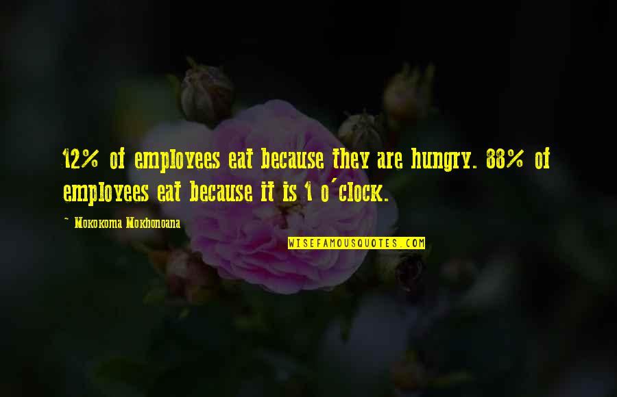 Engem A Szerelem Quotes By Mokokoma Mokhonoana: 12% of employees eat because they are hungry. Engem A Szerelem Quotes By Mokokoma Mokhonoana: 12% of employees eat because they are hungry.