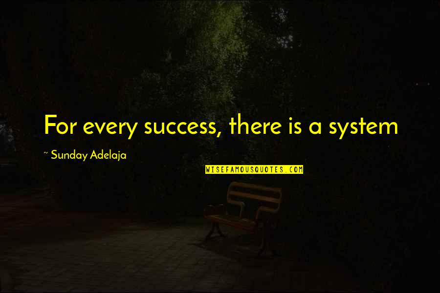 Engineering College Memories Quotes By Sunday Adelaja: For every success, there is a system