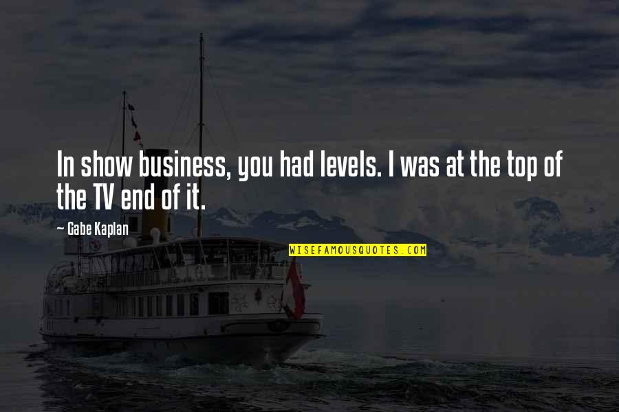 Engineering Family Quotes By Gabe Kaplan: In show business, you had levels. I was