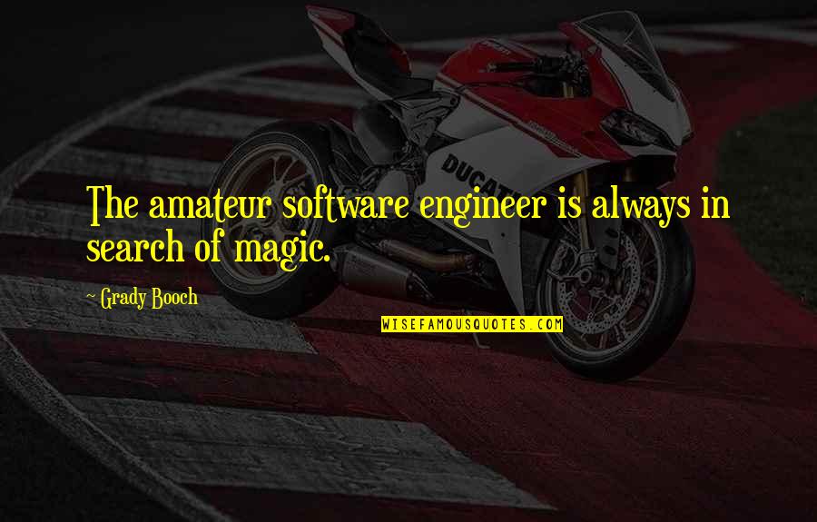 Engineers Quotes By Grady Booch: The amateur software engineer is always in search