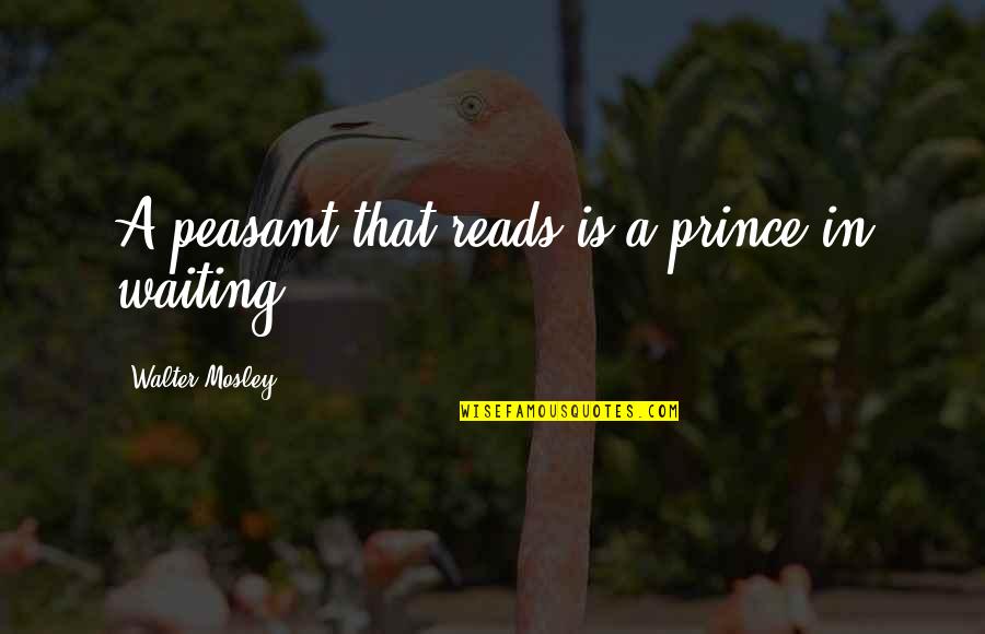 Engis Quotes By Walter Mosley: A peasant that reads is a prince in Engis Quotes By Walter Mosley: A peasant that reads is a prince in