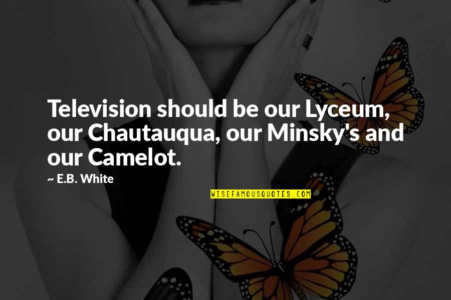 Engkaulah Tuhan Quotes By E.B. White: Television should be our Lyceum, our Chautauqua, our