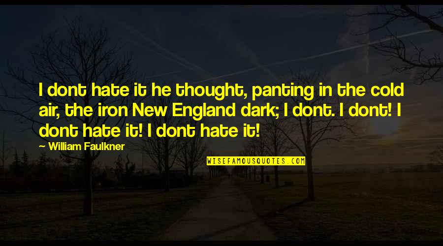 England Quotes By William Faulkner: I dont hate it he thought, panting in